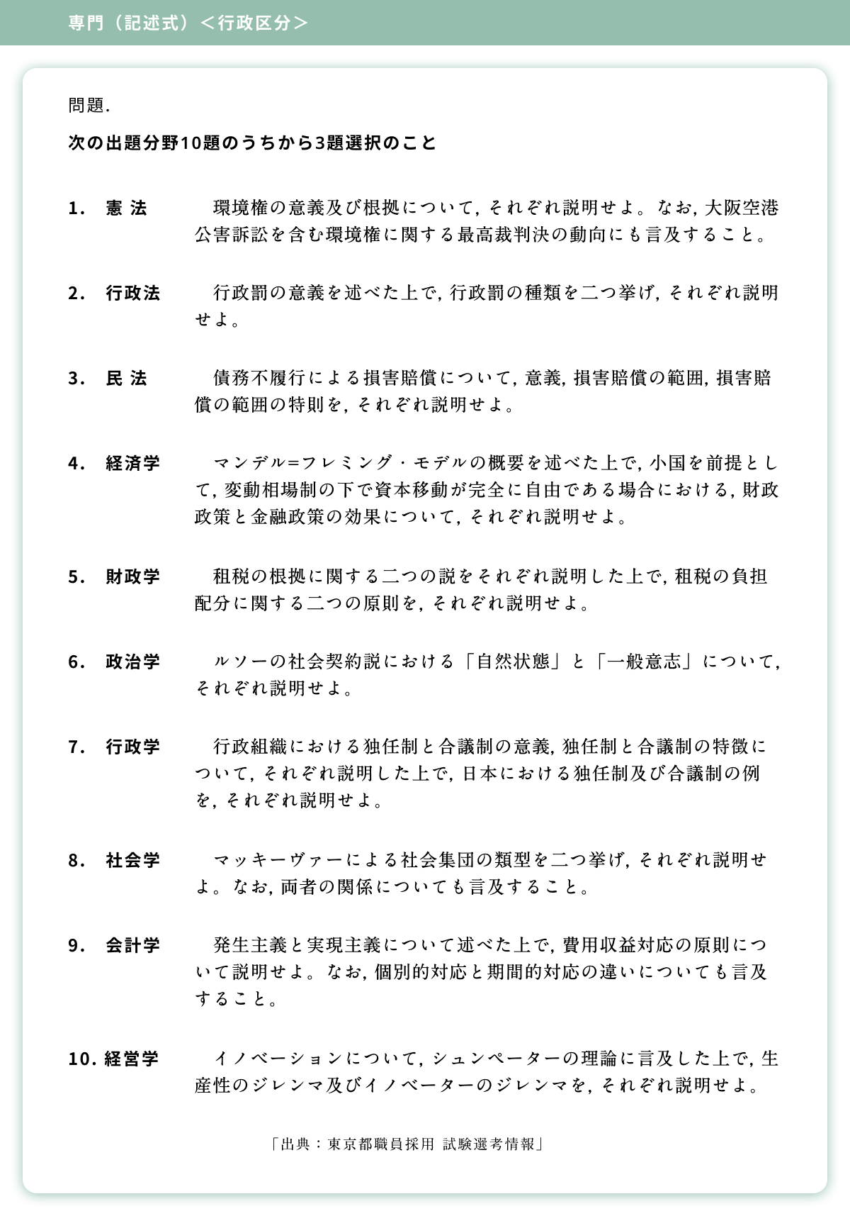 過去問 東京都 都庁 新方式 一般方式 Ⅰ類B 1類B Ⅰ類A 1類A 公務員